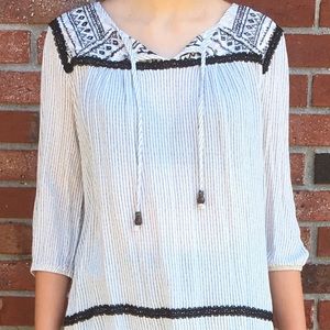 Black and White Blouse